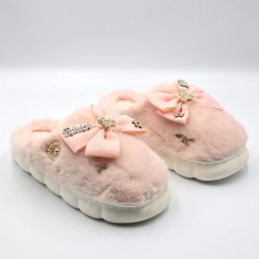 Papuci de casa cu blanita, Roz - 36-37