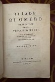 Homer Iliada trad. in italiana de Vincenzo Monti vol. I 1820