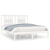 Cumpara ieftin Cadru pat, alb, 140x200 cm, lemn masiv de pin