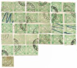 Taxa de plata - Posta Romana, 1887-1908, 83 valori uzate