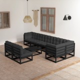 Cumpara ieftin Set mobilier de grădină cu perne, 9 piese, lemn masiv de pin