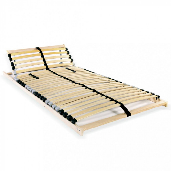 Bază de pat cu șipci, 28 șipci, 7 zone, 80 x 200 cm