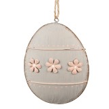 Cumpara ieftin Set 2 Oua decorative Paste metal roz gri 10x2x8 cm