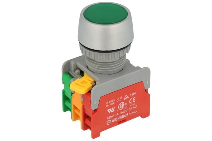 Buton LBF22-1-O/C-G fi 22.5mm verde