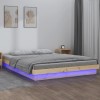 Gossi cadru de pat cu led, 150x200 cm, lemn masiv, king size 5ft