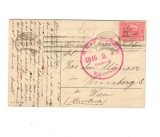 1916 - Carte postala circulata Bucuresti-Wiena, cenzurata la Timisoara
