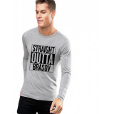 Bluza barbati gri cu text negru - Straight Outta Brasov - M