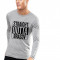 Bluza barbati gri cu text negru - Straight Outta Brasov - L