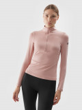 Lenjerie termoactivă scămoșată (bluză) din material reciclat pentru femei - bej, 4F Sportswear