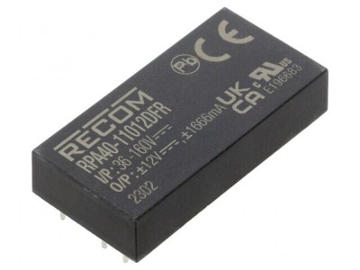 Convertor DC/DC 40W 36-160V la 12V Dual Output foto