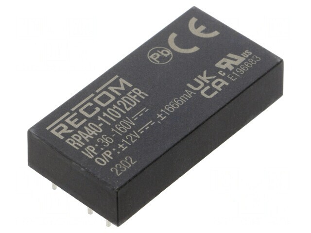 Convertor DC/DC 40W 36-160V la 12V Dual Output