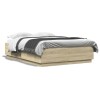 Gossi cadru de pat cu led stejar sonoma 140x200 cm lemn prelucrat