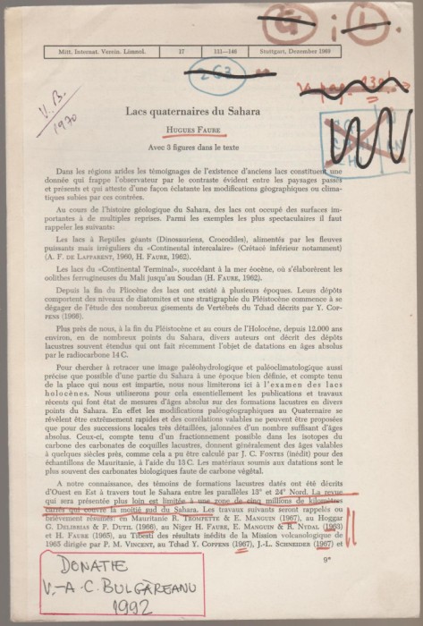 Hugues Faure - Lacs quaternaires du Sahara (fr)
