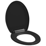 Cumpara ieftin Capac WC cu inchidere silentioasa, eliberare rapida, negru