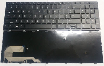 Tastatura laptop noua HP Elitebook 850 G5 755 G5 Zbook 15u G5 Black Frame Black US foto