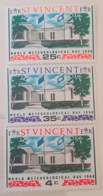 ST.VINCENT 1968 ziua meteorologică mondială serie 3v mnh foto
