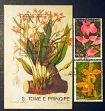 S. Tom&eacute; e Pr&iacute;ncipe (1989) - Serie completă Timbre + Coliță "Orhidee Exotice " (Obliterat / Ștampilat S. Tom&eacute;) VRT1