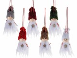 Set 6 ornamente brad Craciun Ingeri textil multicolor &Oslash;2,5cmx7H