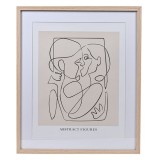 Rama foto decorativa Herum&reg;, cu margine din MDF si imagine abstracta in interior, Bej, 54 x 64 x 4 cm