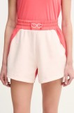 BOSS pantaloni scurti femei, culoarea roz, neted, high waist, 50541331