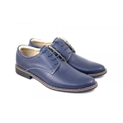 Pantofi bleumarin barbati casual - eleganti din piele naturala Dark Blue foto