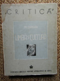 LIMBA SI CULTURA de TH. CAPIDAN , 1943