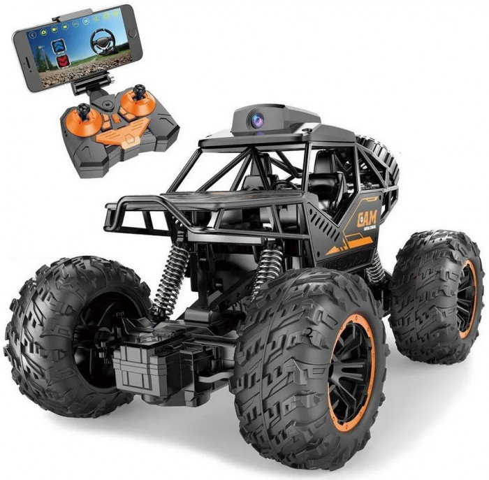 Masina Off-Road cu camera HD, control telecomanda si control APP cu telefonul, incarcare USB, acumulator inclus, 20.5x14x12.5cm