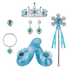 Set de joaca Printesa Shopiens&amp;reg; pentru fetite, cu pantofi bleu si accesorii de printesa foto
