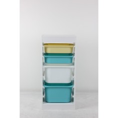 Raft depozitare cu 4 cosuri colorate, UGRD114-CLR
