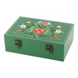 Cutie din lemn pictata manual cu motive florale 22x15x7 CM