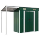 Cumpara ieftin Sopron gradina, acoperis extins, verde, 277x107x181 cm, otel