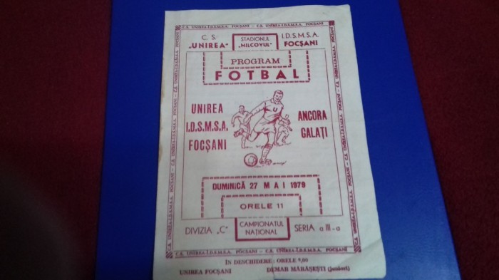 program Unirea Focsani - Ancora Galati
