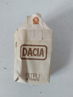 Ambalaj pachet tigari DACIA din 1975 (fara tigarete), vintage, colectie foto
