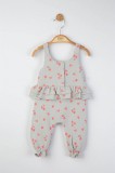 Salopeta de vara din muselina pentru bebelusi Natural, Tongs baby (Culoare: Gri, Marime: 0-3 Luni)
