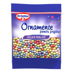 Ornamente Colorate pentru Prajituri DR. OETKER, Zahar, 30 g, Delicii Perlate, Ornamente de Zahar, Ornamente pentru Deserturi, Perle de Zahar pentru Pr