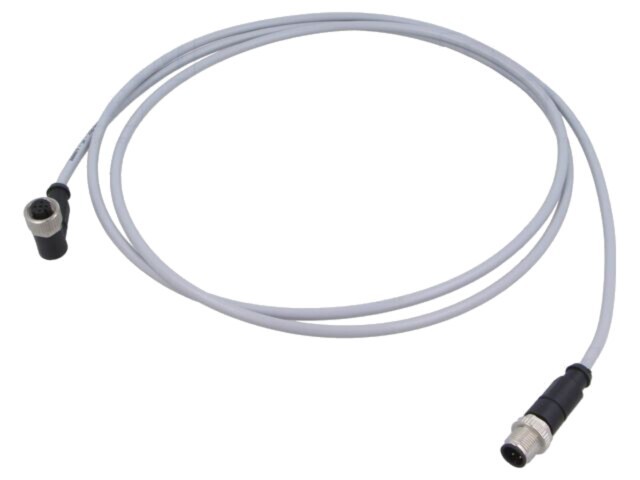 Cablu HARTING 4 pini PVC 2m pentru senzori și automatizări M12 tată-mamă