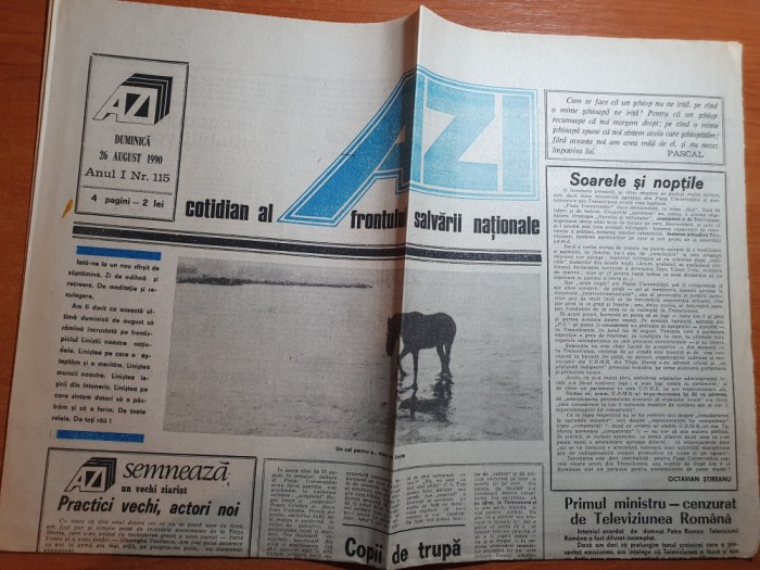 ziarul azi 26 august 1990