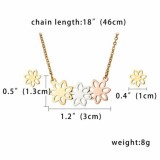 Cumpara ieftin Set colier si cercei din inox auriu model floare