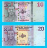 Eswatini Set 2x (p#NOU) 10+20 Emalangeni 2025 UNC &#039;Regatul Eswatini&#039;