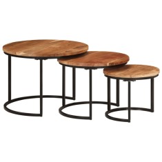 vidaXL Mese suprapuse, 3 buc., lemn masiv de acacia 353900
