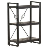 Cumpara ieftin Biblioteca cu 3 rafturi, negru, 60x30x80 cm, lemn masiv mango
