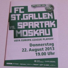 Program meci ST.GALLEN(Elvetia)-SPARTAK MOSCOVA(Rusia) Europa League 22.08.2013