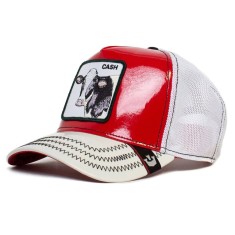 Sapca Goorin Bros Trucker Cow Cash Golden Calf Patent Leather Rosu - Cod 7972490 foto