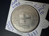 5 lire 1878 R. Moneda de Argint