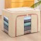 Cutie de Depozitare Pliabila, Flippy, 24 L, din Bumbac si In, 40x30x20 cm, 2 Ferestre, Frontala si Laterala, 2 Usi de Acces cu Fermoar Bidirectional,