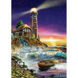 Puzzle 500 piese - Sunset By The Lighthouse-Adrian Chesterman, Jad