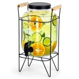 Distribuitor baututra sticla cu robinet si cu suport 4 l, 23x20x34cm Handy KitchenServ