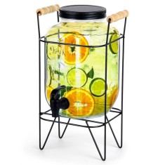 Distribuitor baututra sticla cu robinet si cu suport 4 l, 23x20x34cm Handy KitchenServ