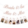 Set Petrecerea Burlacitelor: 3 Bannere Bride To Be/Miss To Mrs + Poze, Roz, Carton - Decoratiuni Evenimente