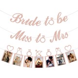 Set petrecerea burlacitelor, 3 banner BRIDE TO BE/MISS TO MRS,/Poze, Roz